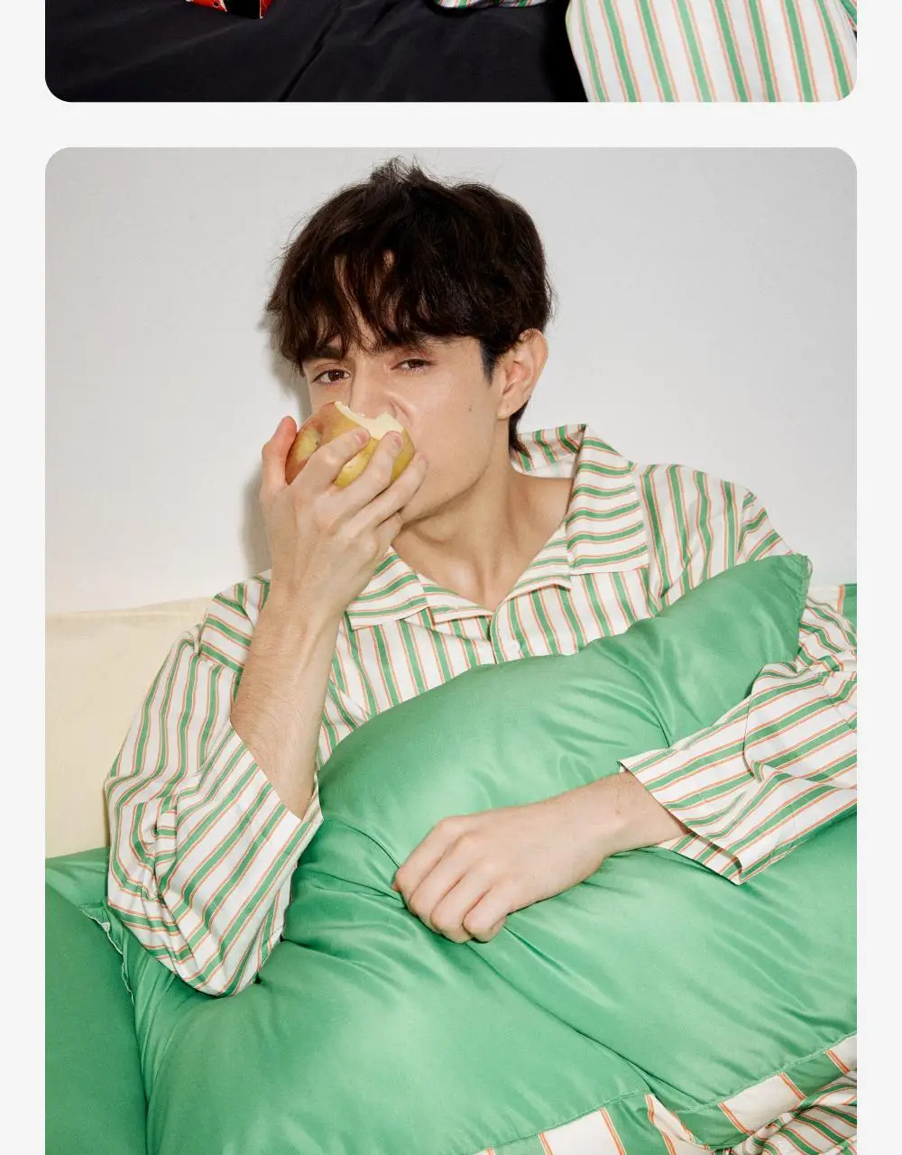 Furless pajamas[Long] - LINE FRIENDS Edition Orange Green 상세페이지 27